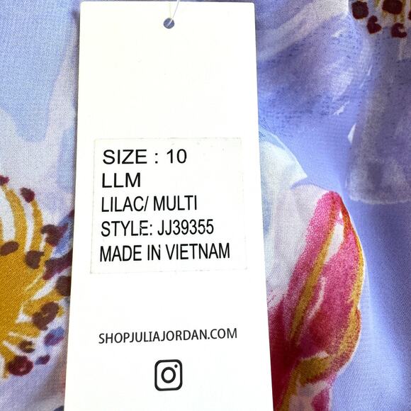 Julia Jordan Women's One Shoulder Asymmetric  Floral Midi Dress Lilac Size 10 - Picture 5 of 14